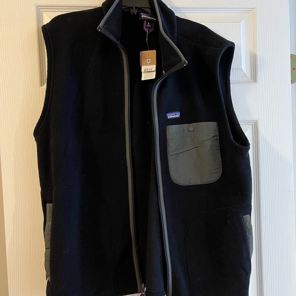 Mens Patagonia Fleece Vest - Black/Grey